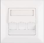 Nikomax Fali aljzat kerettel, 80x80mm, 3 portos, fehér (NMC-PL80X80-3PA-WT) - aqua
