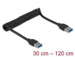 Delock USB 3.0 A - USB 3.0 A csavart kábel fekete (85348) (85348)