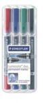 STAEDTLER 'Lumocolor Duo' alkoholos marker F/M, 0, 6/1, 5 mm kúpos kétvégű 4 különböző szín (348 WP4)