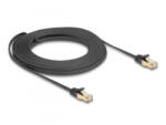 Delock RJ45 lapos hálózati kábel fonott borítással Cat. 6A U/FTP apa - apa 10 m fekete (80330) (80330)