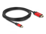 Delock USB Type-C - HDMI kábel (DP Alt Mode) 8K 60 Hz-hez HDR 3m piros (80097) (80097)