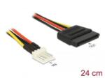 Delock SATA 15 pin > 4 pin floppy apa kábel 24cm (83877) (83877) - aqua