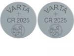 VARTA CR2025 lítium gombelem, 3 V, 170 mAh, 2 db, Varta BR2025, DL2025, ECR2025, KCR2025, KL2025, KECR2025, LM2025