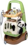 Smoby Cărucior veterinar cu valiză Veterinary Animal Care Trolley Smoby pentru un panda de pluș, cu 8 accesorii medicale, pentru copii de la 3 ani (SM340405)