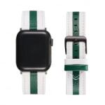 XPRO Apple Watch bőr szíj fehér-sötétzöld 42mm/44mm/45mm/49mm (128069) (xpro128069)