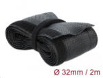 Delock Fonott kábelharisnya tépozárral 2 m x 32 mm fekete (18858) (18858)