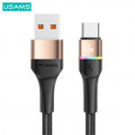USAMS SJ536USB02 USB-C - USB-A adatkábel 1.2m fekete-rozéarany (SJ536USB02)
