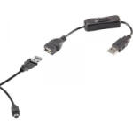 Renkforce USB 2.0 Csatlakozókábel [1x USB 2.0 dugó, A típus - 1x USB 2.0 dugó, mini B típus] 40.00 cm Fekete Be-/kikapcsolóval, Aranyozatt