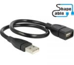 Delock USB 2.0 Csatlakozókábel [1x USB 2.0 dugó, A típus - 1x USB 2.0 alj, A típus] 0.35 m Fekete Hajlékony hattyúnyak kábel