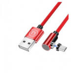 USAMS SJ446USB02 jobb oldalas mágneses USB Micro - USB töltőkábel 1m piros