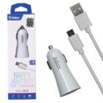Inkax CD-29-MICRO 2.4A dupla USB-s autós töltő 1 méteres microUSB kábellel (1271631) (CD-29-MICRO)