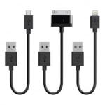 Belkin töltőkábel kit USB -> Micro USB / Apple 30 Pin / Lightning (F8J068bt06INBLK)