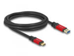 Delock USB-A - USB-C összekötő kábel 2m piros-fekete (80618) (80618)