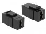 Delock Keystone modul EASY-USB 2.0 A female > EASY-USB 2.0 A female fekete (86368) (86368)
