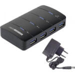 Renkforce USB 3.0 4 port Hub tápegységgel, Renkforce - aqua