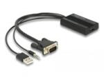 Delock HDMI - VGA adapter audió funkcióval 25cm fekete (64172) (64172)