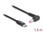 Delock Laptop töltőkábel USB Type-C apa - HP 4, 8 x 1, 7 mm apa (87973) (87973) - aqua