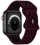 gigapack Apple Watch Series 9 41mm kicsi szilikon pótszíj bordó-fekete (GP-149569)