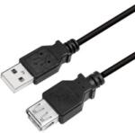 LogiLink CU0010B USB-A apa - USB-A anya hosszabbító kábel fekete 2m (CU0010B)