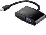 Renkforce DisplayPort - VGA, HDMI átalakító adapter, 1x mini DisplayPort dugó - 1x VGA aljzat, 1x HDMI aljzat, fekete, Renkforce - aqua