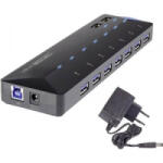 Renkforce 7+2 portos USB hub, gyorstöltő porttal, LED-es, Renkforce