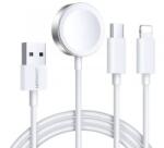 JOYROOM S-IW008 Apple Watch indukciós töltő + Lightning + USB-C kábel 1.2m fehér (S-IW008)