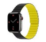 Phoner Rever Apple Watch forgatható mágneses szilikon szíj 41/40/38mm S/M fekete/sárga (72503) (PH72503)