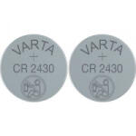 VARTA CR2430 lítium gombelem, 3 V, 280 mA, 2 db, Varta BR2430, DL2430, ECR2430, KCR2430, KL2430, KECR2430, LM2430