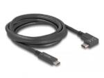 Delock USB 5 Gbps kábel USB Type-C apa USB Type-C apa, ívelt bal / jobb, 2 m 4K PD 60 W E-Marker (80038) - aqua