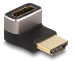 Delock HDMI adapter apa - anya 90 lefelé néző csatlakozódugóval 8K 60 Hz szürke fém (60085)