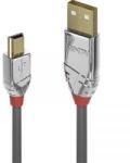Lindy USB 2.0 Csatlakozókábel [1x USB 2.0 dugó, A típus - 1x USB 2.0 dugó, mini B típus] 3.00 m Szürke