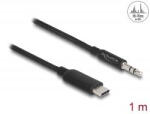 Delock USB Type-C apa - sztereo jack apa 3, 5mm-ess, 3 tűs audio kábel 1m fekete (85208) (85208)