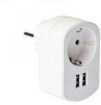GRIXX Optimum 2x USB-A töltő 220V aljzattal fehér (GROPADUSB02) (GROPADUSB02)