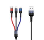 USAMS U26 3in1 adat- és töltőkábel USB-A - Lightning/USB-C/MicroUSB 35cm (SJ410USB01)