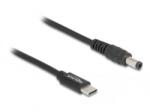 Delock 5.5x2.1mm -> USB-C notebook töltő kábel 1.5m fekete (87977) (87977)