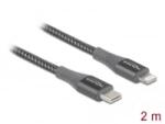 Delock 86632 USB-C - Lightning adat- és töltőkábel 2m szürke (86632) (86632)