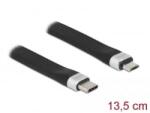 Delock 86793 USB Type-C - USB Micro-B lapos kábel 13, 5cm fekete
