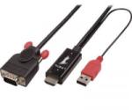 Lindy HDMI / VGA Csatlakozókábel [1x HDMI dugó - 1x VGA dugó] 2.00 m Fekete