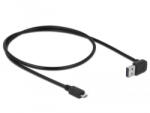Delock EASY-USB 2.0 Type-A apa (elforgatott csatlakozó) > USB 2.0 Type Micro-B apa kábel 0, 5m fekete (85203)