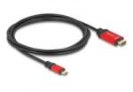Delock USB Type-C - HDMI kábel (DP Alt Mode) 8K 60 Hz-hez HDR 2m piros (80096) (80096) - aqua