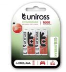 Uniross AAA/mikro 1, 2V 1000mAh Ni-MH HYBRIO akkumulátor 4db/bliszter (UH4AAA1000) (UH4AAA1000)