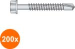 Tecfi Set 200 x Surub Autoforant Cap Hexagonal Otel Zincat Vopsit-6.3x50 (COR-200xT.AB0106050S)