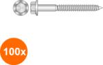 Tecfi Set 100 x Surub Autofiletant Cap Hexagonal Parte Cilindrica Otel Zincat - 6 x 110 / 66 (COR-100xT.AG0106110S)