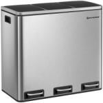 SongmicsHome Coș pentru sortarea deșeurilor SORT 54l (3x18 l), argintie Cos de gunoi