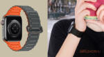hoco Flexible katonai mintás mágneses szilikon szíj Apple Watch-hoz 42/44/45/49mm WA06 - Szürke/narancs (WA0642-G107)
