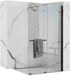 Rea Paravan de dus tip Walk-in Rea Cortis cu parte culisanta 120x200 cm profil negru (REA-K8880)