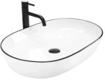 Rea Lavoar pe blat Rea Cleo oval finisaj alb - negru 60 cm (REA-U6210)