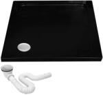 Rea Cadita de dus cu ventil crom Rea Savoy 80x80 cm negru (REA-K4804)