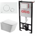 Alcadrain Set rezervor WC cu cadru incastrat Alcadrain AM101 1120 si clapeta M770 alb plus vas WC Fluminia Paris cu capac softclose (B2350+AM101/1120+M770)
