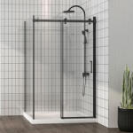 Fluminia Cabina de dus Mediterraneo, Panda Black, dreptunghiulara 120 x 90 cm, negru (R13RE01BL 120X90)